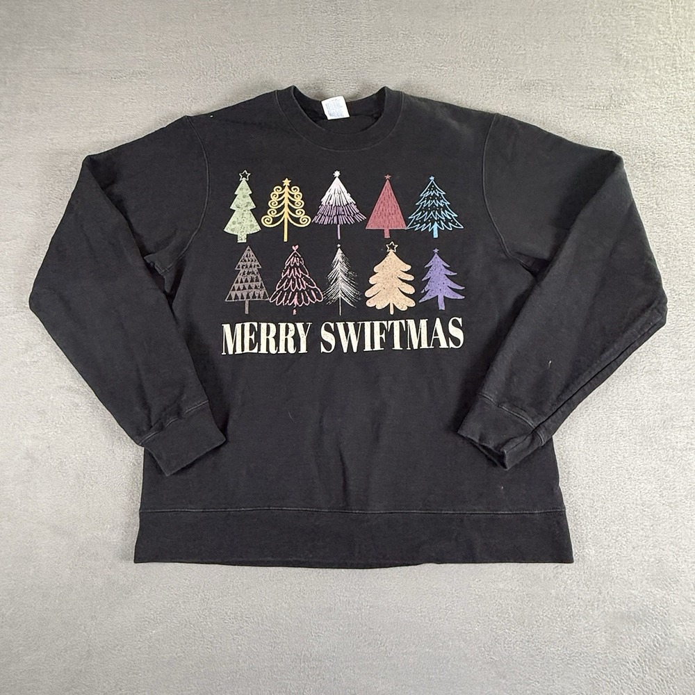Merry Swiftmas Christmas Sweater Medium Black Christmas Taylor Swift